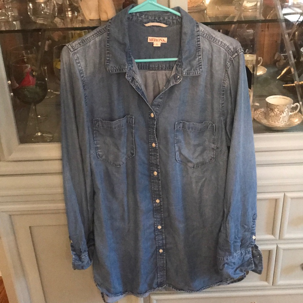 Merona button up Jean Tunic